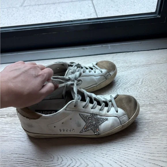 Golden Goose White and Tan Sneakers - Picture 4 of 5